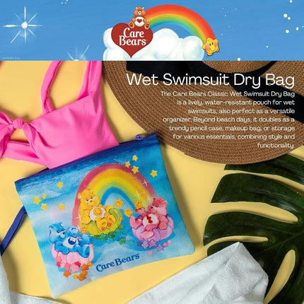 Franco Collectibles Care Bears Classic Beach/Pool Waterproof Swimsuit, Makeup, Toiletries Pouch, (Officially Licensed Product)