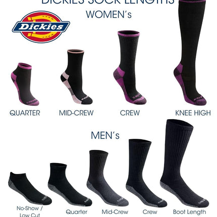 Dickies Women's Dri-tech Advanced Moisture Wicking Mid-Crew Socks, Available in M-l (6,12, Black Assorted (6 Pairs), Medium (Pack of 6)
