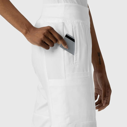 Women's Comfort Waist Cargo Jogger Scrub Pant, White, L, White, Large