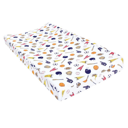 Hudson Baby Unisex Baby Changing Pad Cover, Sports