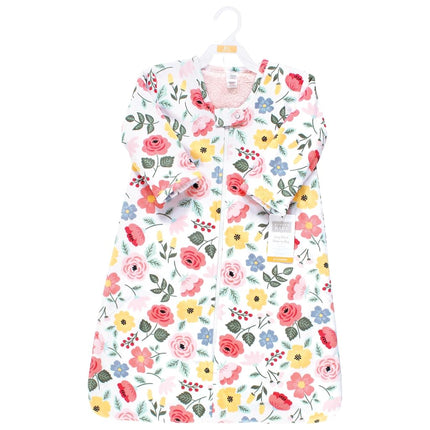 Hudson Baby Saco de Dormir de Manga Larga de Felpa Piel Sintética para Bebés Niñas, Manta Ponible, Botánica Moderna, 18-24 Meses