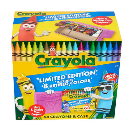 Crayola 64 Count Crayons, with Limited Edition Colors & Plastic Case, Coloring Set, Gift for Kids Ages 3 & Up