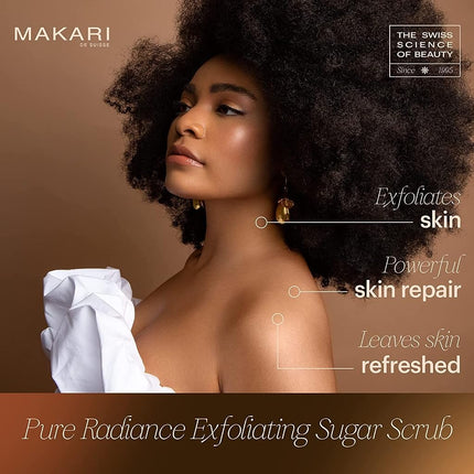 MAKARI Pure Radiance Exfoliating Face & Body Scrub - Hydrating Formula with Papaya, Pineapple & Pomegranate Enzymes - Helps Brighten, Fade Scars, Blemishes & Dark Spots - Reveals Healthy, Radiant & Glowing Skin - Nourishing & Anti-Aging - Ideal for All...