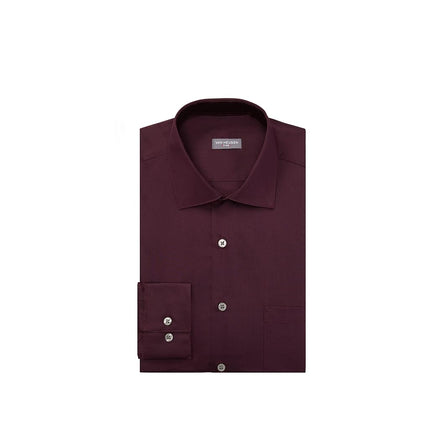 Van Heusen Men's Dress Shirt Slim Fit Flex Collar Stretch Solid, Hearth, 17.5" Neck 32"-33" Sleeve