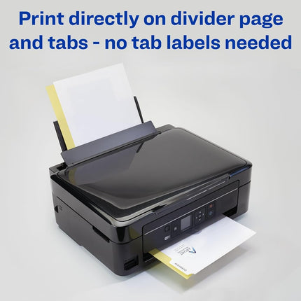 Avery 8-Tab Print-On Binder Dividers, White Tabs, 25 Sets (11554)