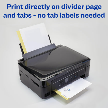Avery 8-Tab Print-On Binder Dividers, White Tabs, 25 Sets (11554)