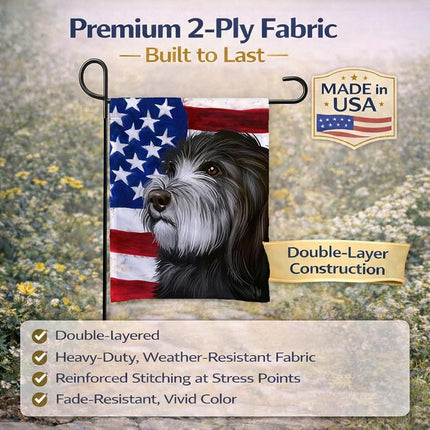 Caroline's Treasures CK6480GF Catalan Sheepdog Dog American Flag Flag Garden Size, Small, Multicolor