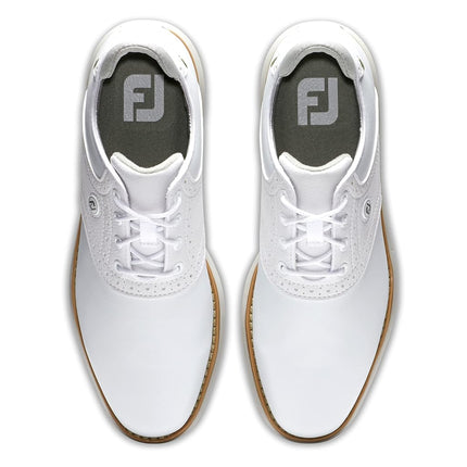 FootJoy Women's Traditions Golf Shoe, White/White, 6.5