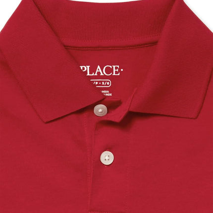 The Children's Place Polo de manga corta de jersey suave uniforme para niños, paquete de 2, rojo clásico, paquete de 3, Extrachico