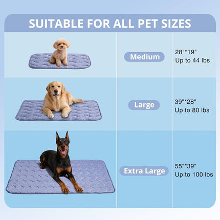 APPKER Cooling Mat for Large Dogs, 70 x 100cm Thick & Durable Dog Cooling Mat, Q-MAX>0.45, Double-sided Cooling Pet Pad, Washable Portable Dog Cooling Mat for Couch, Crate & Car - L