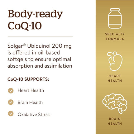 Solgar® Ubiquinol 100 mg Softgels - Pack of 50