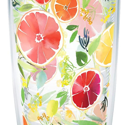 Tervis Yao Cheng - Citrus Made in USA Double Walled Insulated Tumbler Travel Cup Keeps Drinks Cold & Hot, 16oz, Classic