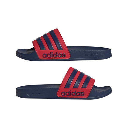 adidas Unisex Adilette Shower Slides Dark Blue/Dark Blue/Better Scarlet 17 UK 53 EU