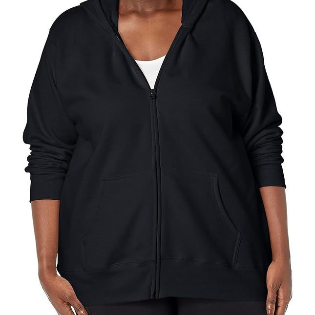 Just My Size Women's Plus-Size Full Zip Fleece Hoo