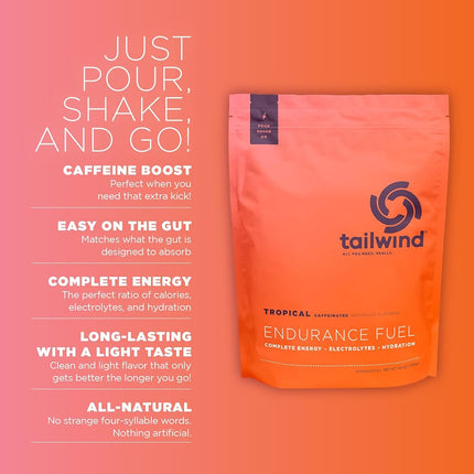 Tailwind Nutrition Endurance Fuel 50 Serving Tropical Flavour - Caffeinated