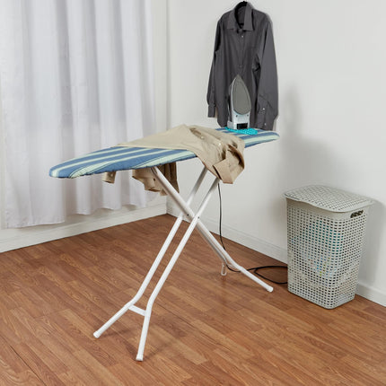 Ironing Board Cover and Pad (Blue Green Neo Stripe), 100% Cotton with Ultimate Double Padding by Seymour Home Products; Fits Full Size Board | Stain and Scorch Resistant; Elastic Edge