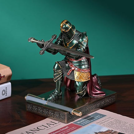 Knight Pen Holder Desk Organizer Office Decor Letter Opener for Desk Green