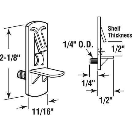 PRIME-LINE R 7316 Locking Shelf Pegs, Clear