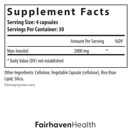 Fairhaven Health Myo-Inositol For Women and Men 120 Capsules