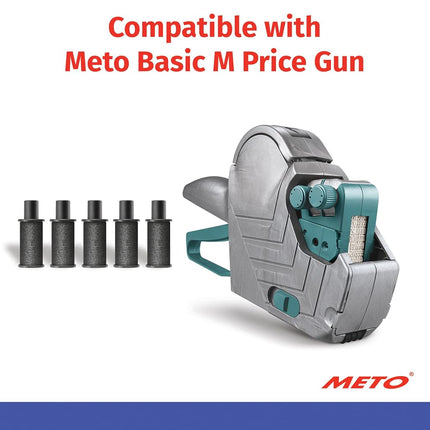 AVERY Meto Ink Rolls, for Meto Basic M Price Guns, Black Ink, for 0.63" x 0.87" (16 x 22mm) Labels, 5 Total (88301)