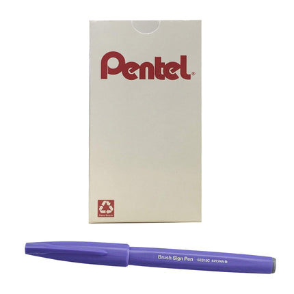 Pentel Arts Sign Pen Brush, Blue Violet Ink, Box o