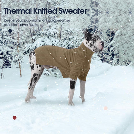 IECOii Dachshund Sweater,Turtleneck Dog Sweater for Small Medium Dogs Girl,Stretchy & Breathable,Warm Knitted Pullover Coat,High Neck Knitwear for Cold Weather Indoor & Outdoor Wear (Camel, M)