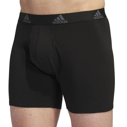 adidas Performance Stretch Cotton Boxer Brief U Men's Underwear (Pack of 3), Black and Onyx Grey, S
