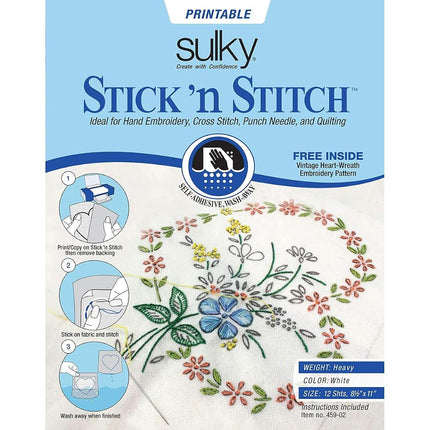 Stick N Stitch Self Adhesive Wash Away Stabilizer 