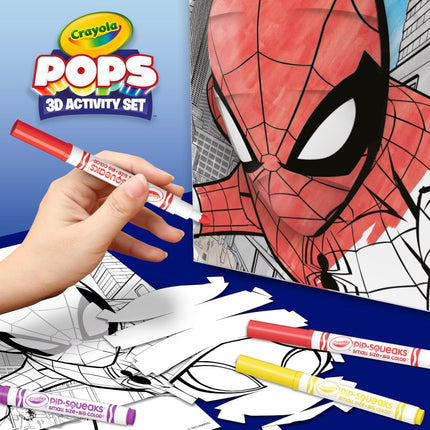 Crayola POPs Kit d'art 3D pour enfants, alternative au livre de coloriage Spiderman, cadeau pour garçons et filles, 6 ans et plus