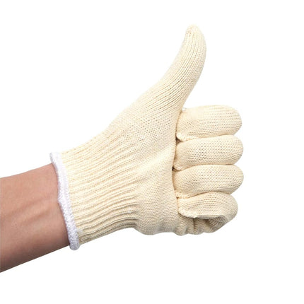 Safety gloves white cotton bbq heat liners grilling work glove men cooking women knitted cotton Pack of 12