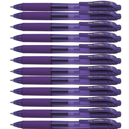 Pentel Energel-BL107-VX Tip Retractable Pen, 0.7 mm - Violet (Pack of 12)