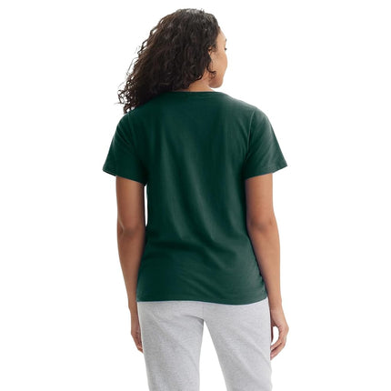 Hanes Women's Perfect-t T-Shirt mit V-Ausschnitt, Ringgesponnene Baumwolle, Kurzärmelig, für Damen, Deep Forest Pack of 1, 3XL