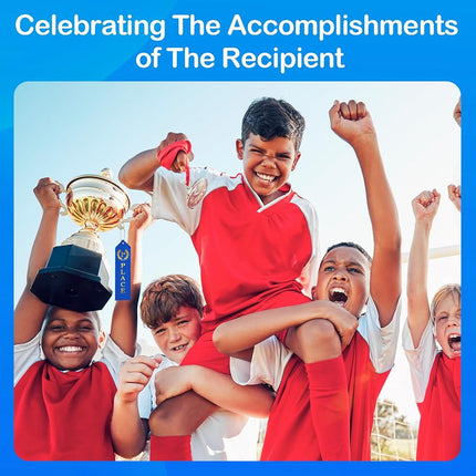 180PCS Award Ribbons, Medal Ribbons for 1st, 2nd, 3rd Place, Event Card & Rope Included, Perfect for Competitions, Sports Events, School Challenges, Vibrant Blue, Red, and White