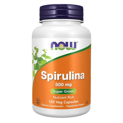 Now Foods Spirulina 500mg, Veg-Capsules, 120-Count