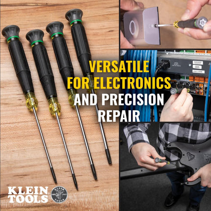 Klein Tools 85616 Precision Torx Screwdriver Set, Tamperproof TORX Security Screwdrivers, Ideal for Electronics, Home Repair