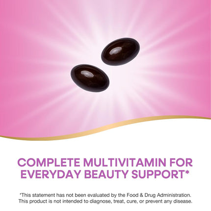 Nature's Way Alive!® Hair, Skin & Nails Multivitamin with Biotin (5,000mcg per serving and Collagen (75mg per serving), Fruit & Veggie Blend (50mg per serving), 60 Softgels