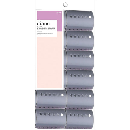 Diane Magnetic Roller, Grey 2 Inch, 12 Count