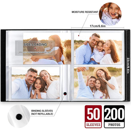 Ywlake Photo Album 4x6 200 Pockets Photos 2 Packs, Linen Photo Albums Holds 200 Horizontal Pictures Only Blue