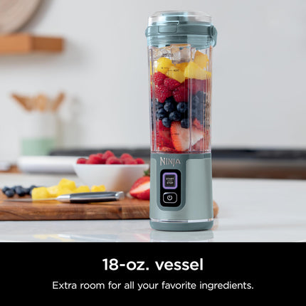 Ninja Blast Batidora Portátil y Accesorios, Sin Cable, Vaso de 530 ml, Batidora Personal para Batidos y Smoothies, Tapa Antiderrames y Boquilla, Cable USB-C, Piezas Aptas para Lavavajillas, Sin BPA, Sage Suave, CL155ASG
