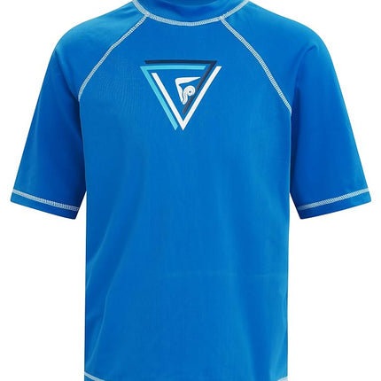 Kanu Surf Boys' Paradise UPF 50 Sun Protective Rash Guard Swim Shirt, Seaweeds Royal, 8