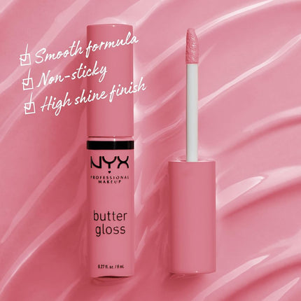 NYX PROFESSIONAL MAKEUP Butter Gloss, Lip Gloss, Non-Sticky - Angel Food Cake (True mauve)