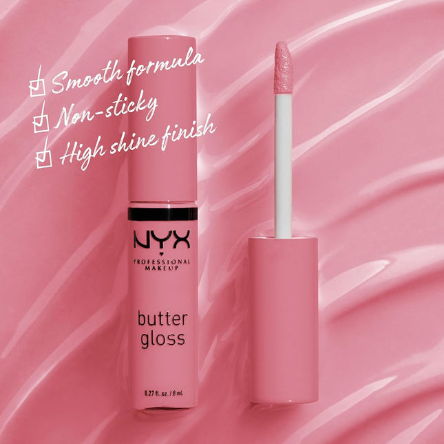 NYX PROFESSIONAL MAKEUP Butter Gloss, Lip Gloss, Non-Sticky - Angel Food Cake (True mauve)