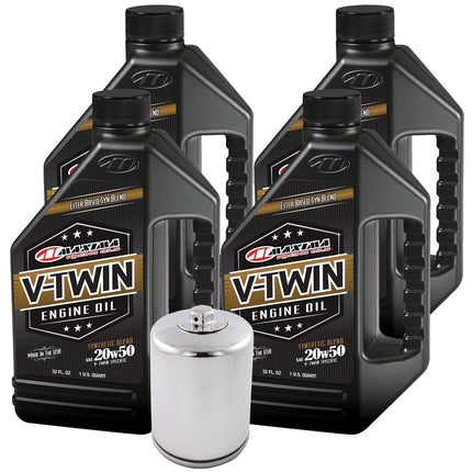 Kit de cambio de aceite de motor de mezcla sintética MaxHiflo VTEOCK24 para Harley Davidson Twin Cam V-Twin