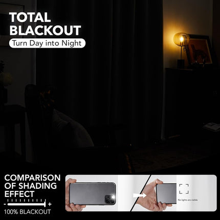 Deconovo Rideaux 100% Occultants avec Doublure Noire, Rideaux Isolants Thermiques Anti-Bruit à Oeillets, Double Couche Assombrissant la Pièce pour Chambre à Coucher, Crèche, Bureau à Domicile, 1 Panneau, Blanc Pur, 100W x 84L