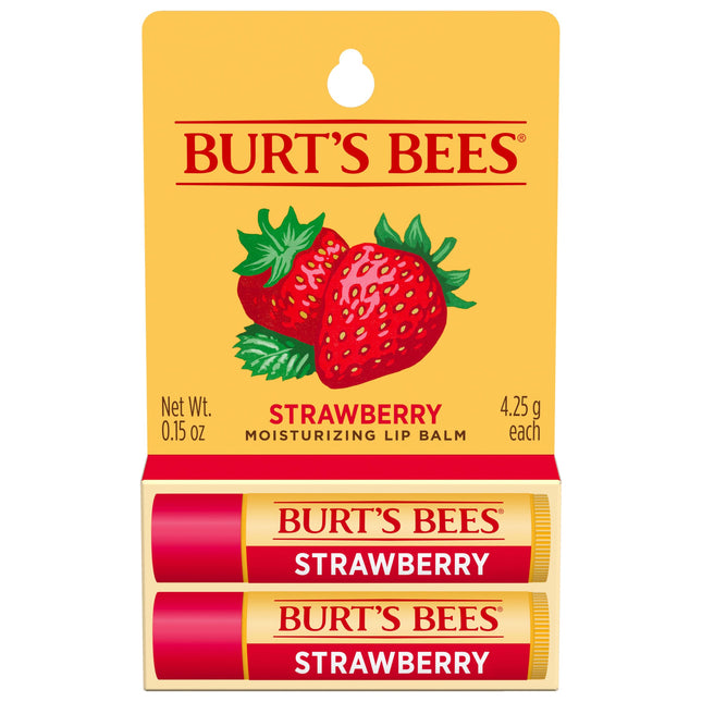 Burts Bees Strawberry Moisturizing Lip Balm, 0.15 