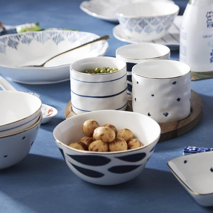 Lenox Blue Bay 4-Piece Stacking Dip Bowl Set, 0.95 LB