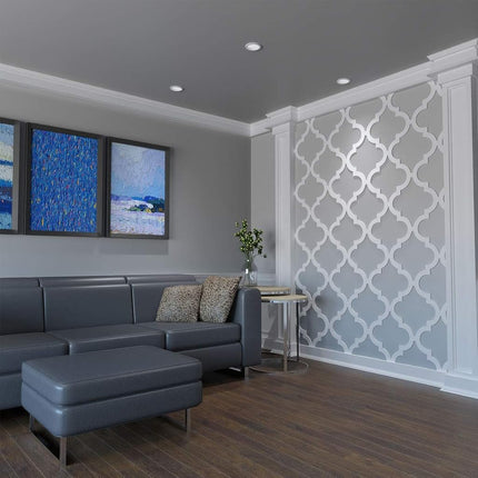 Ekena Millwork 15 3/8"W x 15 3/8"H x 3/8"T Medium Marrakesh Decorative Fretwork Wall Panels in Architectural Grade PVC