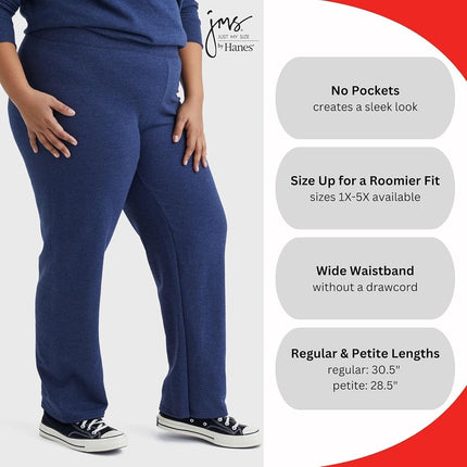 Just My Size Women's Plus-Size EcoSmart Sweatpants, Ebony, 5X-Large