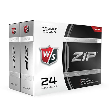 Wilson Staff Zip Double Dozen Golf Balls, White, Large (WGWP25000), 2 Count (Pack of 1) (24 Golf balls total)