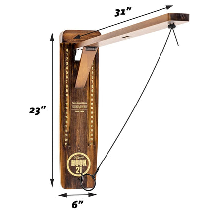 GoSports Hook 21 Wall Mount Ring Swing Game - Play Indoors or Outdoors with Foldable Arm
